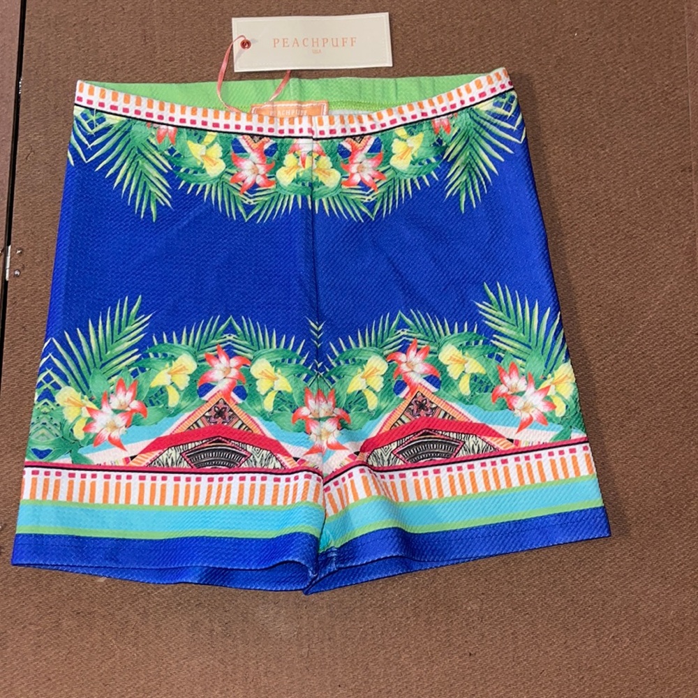 PeachPuff USA High Rose Elastic shorts NWT M